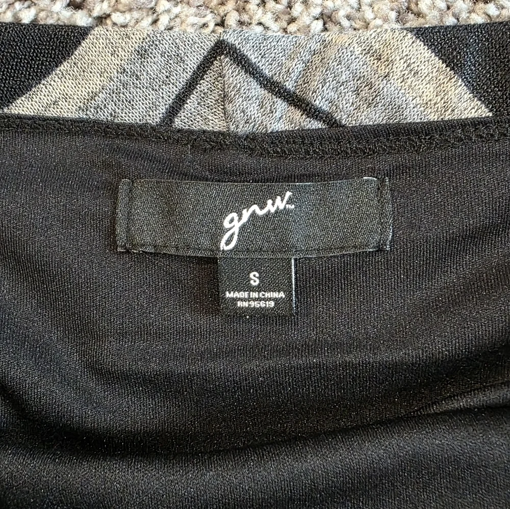 GNW Striped Maxi Skirt in Black, Gray, and Blues- Size Small